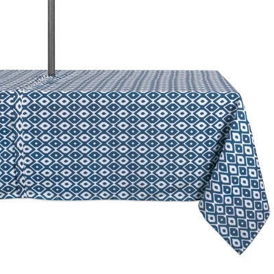 Design Imports Blue Ikat Outdoor Tablecloth With Zipper 60X120 10 Design Imports Blue Ikat Outdoor Tablecloth With Zipper 60X120 - Image 10
