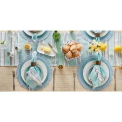 Design Imports Storm Blue Round Fringed Placemat Set/6 -Design Imports GUEST 6e120a14 dd13 43f8 b532 2c0da707f4fd