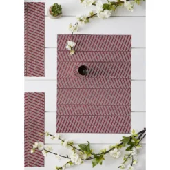 Design Imports Barn Red Textured Twill Weave Placemat Set/6