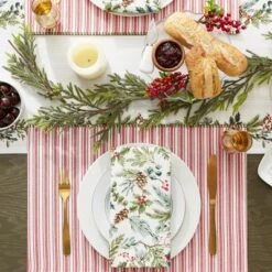 Design Imports Heritage Holiday Sprigs Reversible Embellished Placemat Set/4 -Design Imports GUEST 6e71d642 2466 4000 b9ae f22daeefc208