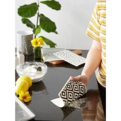 Design Imports Swedish Dishcloth Set/3, Reusable & Absorbent, Black & White -Design Imports GUEST 6f31b7b1 1a75 4d92 a828 d715411d1605