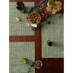 DII PVC Tweed Placemat Set 6 Piece, Fig Green, 13x17.25" -Design Imports GUEST 6fca493e fda3 4703 9932 104d8ac5d894