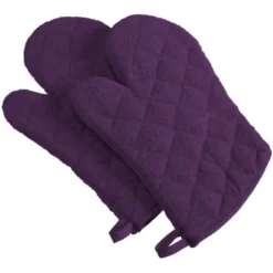 Design Imports Terry Solid Oven Mitt Set 2 Piece Eggplant 7X13" -Design Imports GUEST 6fcd8367 8279 442c 834a eb908098ed58
