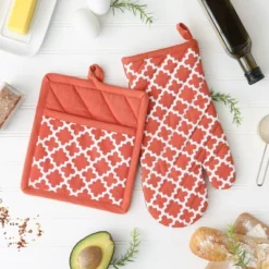 Design Imports Spice Lattice Oven Mitt And Potholder Set -Design Imports GUEST 6fda33f8 3e18 4de3 9b27 eca3ea558343