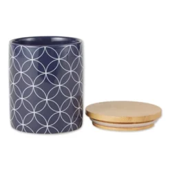 Design Imports Nautical Blue And White Mixed Print Ceramic Canister Set/3