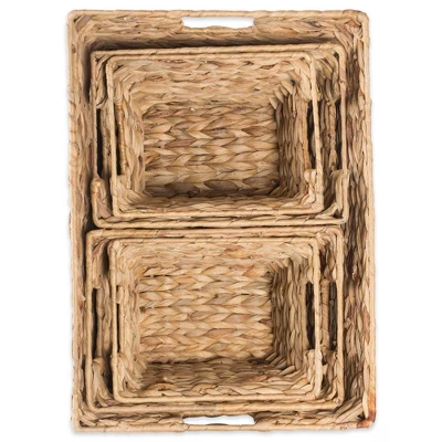 Design Imports Set Of 5 Natural Water Hyacinth Baskets 5 Design Imports Set Of 5 Natural Water Hyacinth Baskets - Image 5
