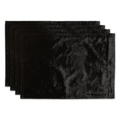 DII Polyester Velvet Placemat Set 4 Piece, Black, 13x19" 15 DII Polyester Velvet Placemat Set 4 Piece, Black, 13x19" -Design Imports GUEST 71cad47e 877d 4cae 9526 a2bd0d37e534