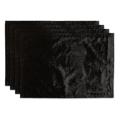 DII Polyester Velvet Placemat Set 4 Piece, Black, 13x19" 8 DII Polyester Velvet Placemat Set 4 Piece, Black, 13x19" - Image 8