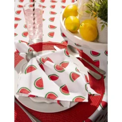 Design Imports Watermelon Print Outdoor Tablecloth With Zipper 60 Round -Design Imports GUEST 71fa8d4b 2f7c 40d8 9667 91b17ca83341