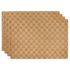 DII Basketweave PVC Placemat Set 4 Piece, Natural, 17.4x11.9" -Design Imports GUEST 722f2ebe 265c 4e11 8838 b64b87e0fa15