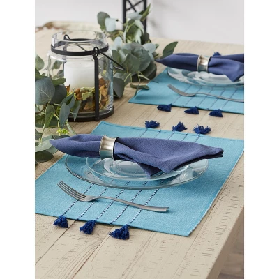 DII Ribbed Stripe Placemat Set 6 Piece, Thera Blue Stripe, 13x19" 5 DII Ribbed Stripe Placemat Set 6 Piece, Thera Blue Stripe, 13x19" - Image 5