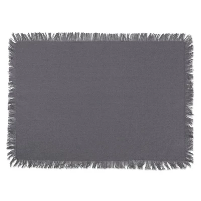 DII Heavyweight Fringe Placemat Set 6 Piece, Gray, 13x19" 1 DII Heavyweight Fringe Placemat Set 6 Piece, Gray, 13x19"