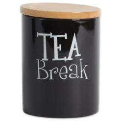 Design Imports Black Coffee/Sugar/Tea Ceramic Canister Set/3 -Design Imports GUEST 72eb632e 8bc8 4866 9e69 c3a4ad262c2e