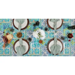 Design Imports Spanish Tile Vinyl Tablecloth 70" Round -Design Imports GUEST 7349c29b 9e68 4aa1 aca0 5d06a0bad151