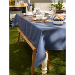 Design Imports French Blue Tonal Lattice Print Outdoor Tablecloth 60X120 -Design Imports GUEST 73a3894f 2949 4c9c 899f 1c19863b04e0 1