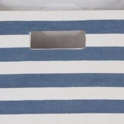 Polyester Cube Stripe French Blue Square 11x11x11 11 Polyester Cube Stripe French Blue Square 11x11x11 -Design Imports GUEST 73bd3f31 772b 4e59 a75d 60c97c03d0d0