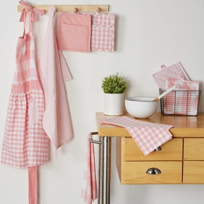 Design Imports Dishtowel Set Gingham/Buffalo Check 3 Piece, 20X30", Pink 6 Design Imports Dishtowel Set Gingham/Buffalo Check 3 Piece, 20X30", Pink - Image 6