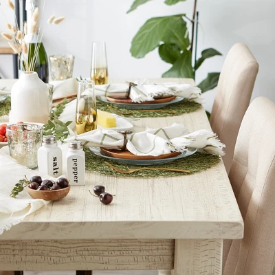 DII Woven Paper Placemat Set 6 Piece, Artichoke Green, 15" Dia 2 DII Woven Paper Placemat Set 6 Piece, Artichoke Green, 15" Dia - Image 2