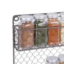 Design Imports Vintage Grey 2 Tier Chicken Wire Spice Rack -Design Imports GUEST 747549db 0e1d 44fc 8dab 19d4a54db1a5