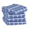 Design Imports Stonewash Blue/White Windowpane Terry Dishtowel Set/4