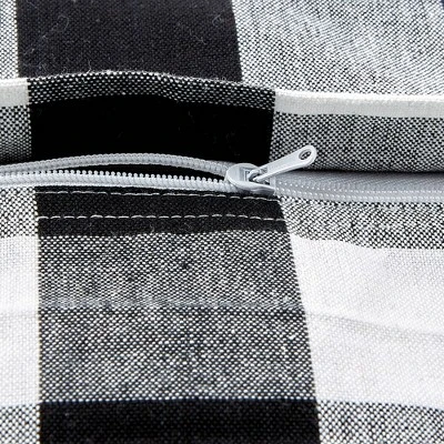 4pk 18"x18" Gingham Buffalo Check Assorted Square Throw Pillow Covers Black/White - Design Imports 1 4pk 18"x18" Gingham Buffalo Check Assorted Square Throw Pillow Covers Black/White - Design Imports