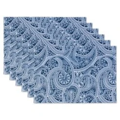 Design Imports Blue Paisley Print Outdoor Placemat Set/6 17 Design Imports Blue Paisley Print Outdoor Placemat Set/6 -Design Imports GUEST 754848ff 71b4 41f3 9229 bc24b76b97a1