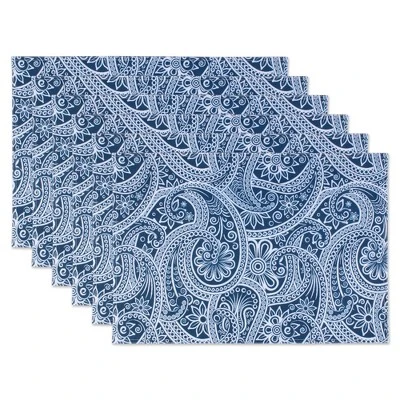 Design Imports Blue Paisley Print Outdoor Placemat Set/6 9 Design Imports Blue Paisley Print Outdoor Placemat Set/6 - Image 9