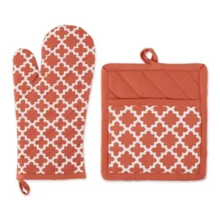 Design Imports Spice Lattice Oven Mitt And Potholder Set -Design Imports GUEST 75681492 38b9 4938 9698 7fe6967aa677