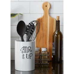 Design Imports White Stir It Up Ceramic Utensil Holder -Design Imports GUEST 758a5acc 95ae 46c7 81da 18ee6970b89e