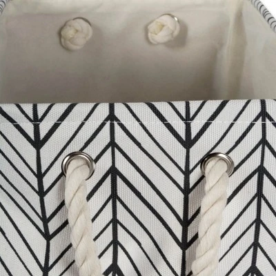 Design Imports Polyester Bin Herringbone Off White Square 11X11X11 2 Design Imports Polyester Bin Herringbone Off White Square 11X11X11 - Image 2