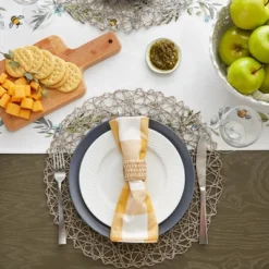 DII Woven Paper Placemat Set 6 Piece, Gray, 15" Dia -Design Imports GUEST 771865f7 e089 4165 a77a 4f5ea1f09804