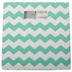 Polyester Cube Chevron Aqua Square 13x13x13 -Design Imports GUEST 772dc07d 8d30 43b7 bb84 96df4cbf1e27