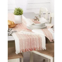 6pk Cotton Pimento Striped Placemats With Fringe - Design Imports: Washable Kitchen & Dining Table Decor, Rectangle, 13"x11" -Design Imports GUEST 7774d7c1 a1d3 430a 82d7 21ace9a929d3