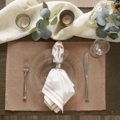 DII Ribbed Solid Placemat Set 6 Piece, Stone, 13x19" 9 DII Ribbed Solid Placemat Set 6 Piece, Stone, 13x19" -Design Imports GUEST 777bfff6 b72a 4a0d 9a12 baefd7d1ddfc