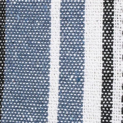 50"x60" Farmhouse Striped Throw Blanket Blue - Design Imports: Cozy Cotton, Machine Washable 6 50"x60" Farmhouse Striped Throw Blanket Blue - Design Imports: Cozy Cotton, Machine Washable - Image 6