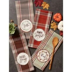 4pk Assorted Gathered Together Embellished Dishtowels - Design Imports: Ultra-Absorbent, Machine Washable -Design Imports GUEST 785bd907 7e22 4d63 b549 0f0e4c8597be