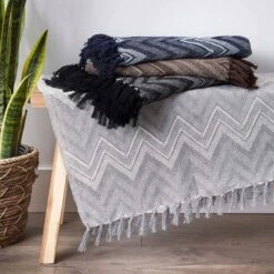 50"x60" Zig-Zag Chevron Throw Blanket - Design Imports -Design Imports GUEST 78aec528 7325 4e69 a62a 6bb753947434