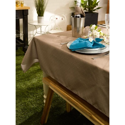 Design Imports Stone Tonal Lattice Print Outdoor Tablecloth 60 Round 3 Design Imports Stone Tonal Lattice Print Outdoor Tablecloth 60 Round - Image 3