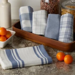 Design Imports Stonewash Blue Asst Everyday Dishtowel Set/5 -Design Imports GUEST 78cce5ba af0c 44c3 85f2 43975a1d6d52