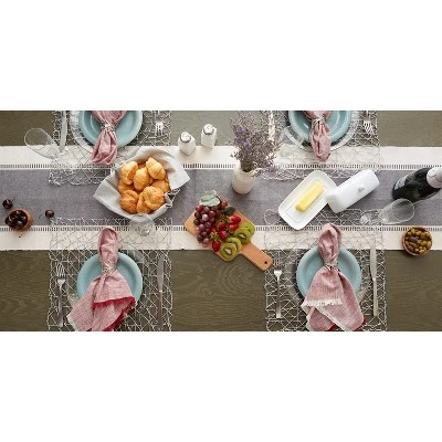 DII Woven Paper Placemat Set 6 Piece, Silver, 16x16" 4 DII Woven Paper Placemat Set 6 Piece, Silver, 16x16" - Image 4