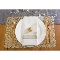 Design Imports French Stripe Napkin Set 6 Piece, Taupe/White, 20X20" -Design Imports GUEST 79338a5c 5238 423b 8bc0 a8de285fbbac