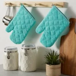 Design Imports Aqua Terry Oven Mitt Set/2 -Design Imports GUEST 79bac923 ea0f 4fff bc0c e116002ea02f