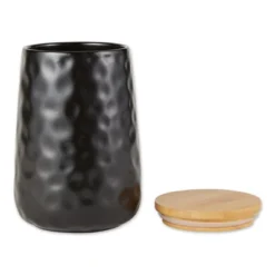 Design Imports Black Matte Dimple Texture Ceramic Canister Set/2