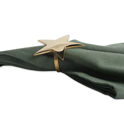 DII Decorative Holiday Napkin Ring Set, 6 Piece, Gold Stars 1 DII Decorative Holiday Napkin Ring Set, 6 Piece, Gold Stars