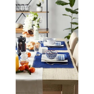 DII Jute Solid Placemat Set 6 Piece, Nautical Blue, 13x19" 4 DII Jute Solid Placemat Set 6 Piece, Nautical Blue, 13x19" - Image 4
