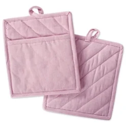 Design Imports Rose Solid Chambray Potholder Set/2 -Design Imports GUEST 7a8a3af6 1f07 46ca 8449 f6efabb582eb