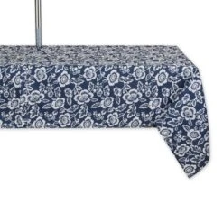 Design Imports Nautical Blue Floral Print Outdoor Tablecloth With Zipper 60X120 -Design Imports GUEST 7a9f6524 3247 4813 bb0d 4e7e93557520