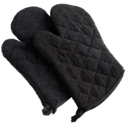 Design Imports Terry Solid Oven Mitt Set 2 Piece Black 7X13" -Design Imports GUEST 7ae553f1 3aac 4fb9 80df 27d0210c5fbd