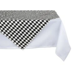 Design Imports Printed Tablecloth, Black And Cream, 40X40" -Design Imports GUEST 7b46eee0 9f26 44c3 b714 c8b4a8357f13