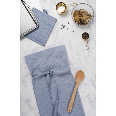 Design Imports Bistro Chambray Apron Blue 3 Design Imports Bistro Chambray Apron Blue - Image 3